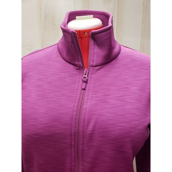 T By Talbots Zip-Up Jacket, Purple, size L, Pockets, Polyester/Spandex Fleece - Picture 4 of 9